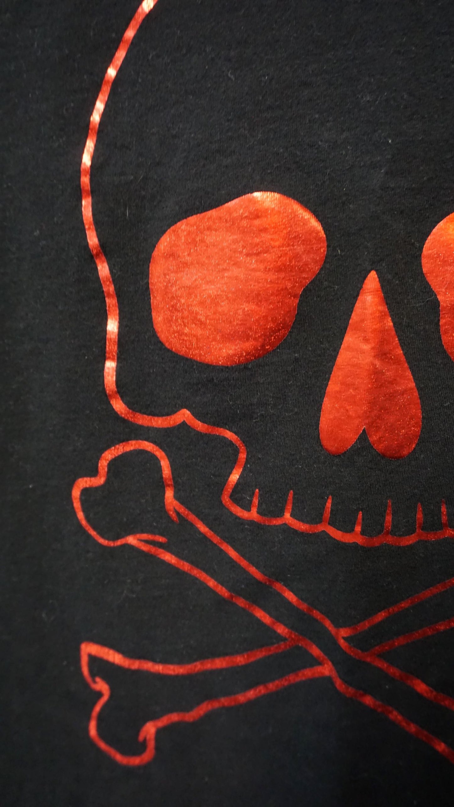 Red Foil Skull & Crossbones Logo