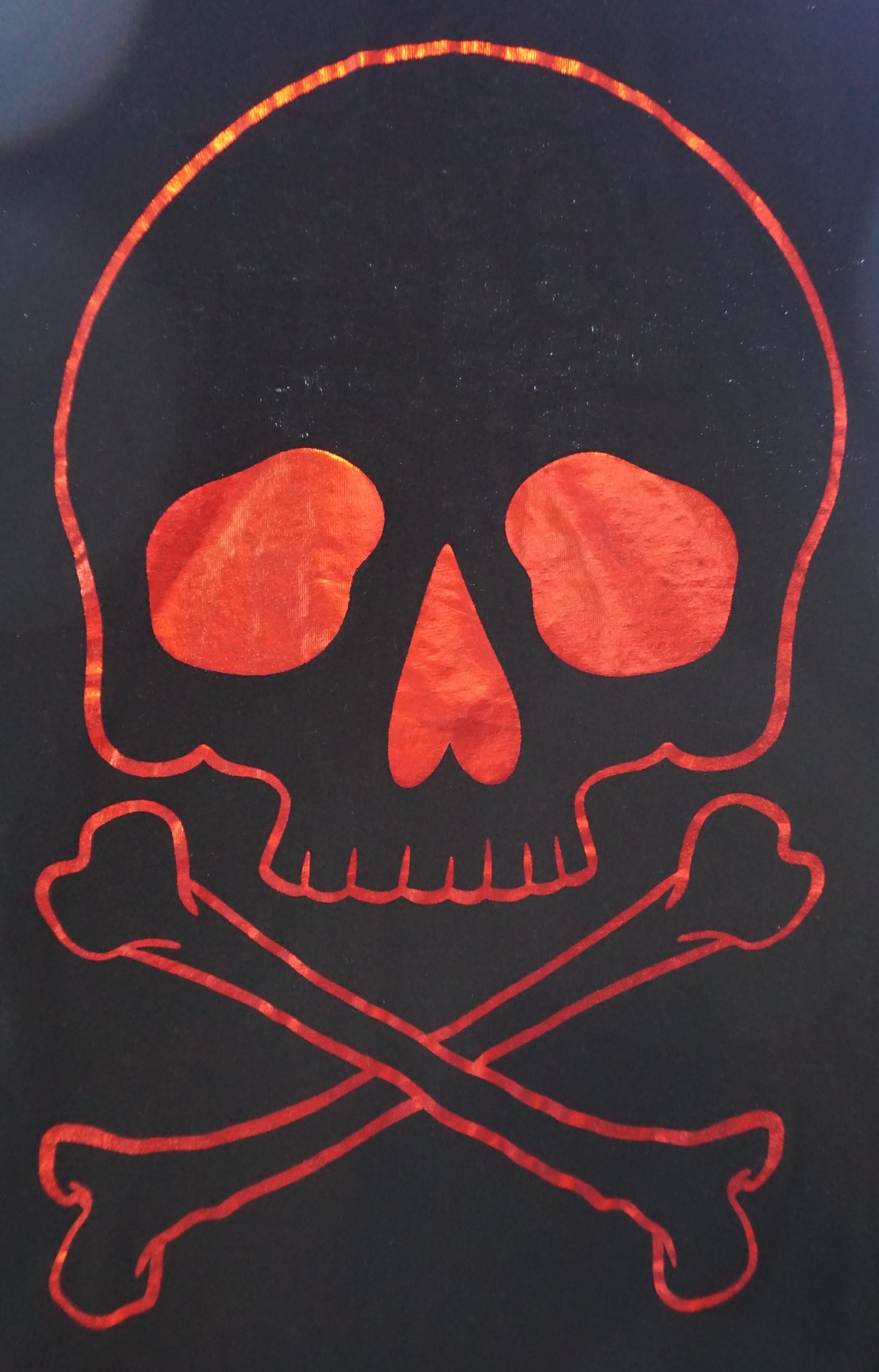 Red Foil Skull & Crossbones Logo